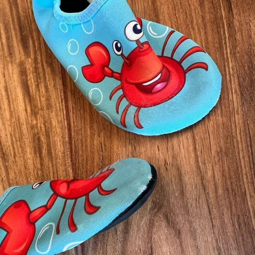 Toddler Crab Water Shoes Non-Slip Sole Quick-Dry Aqua Socks Lightweight & Comfor